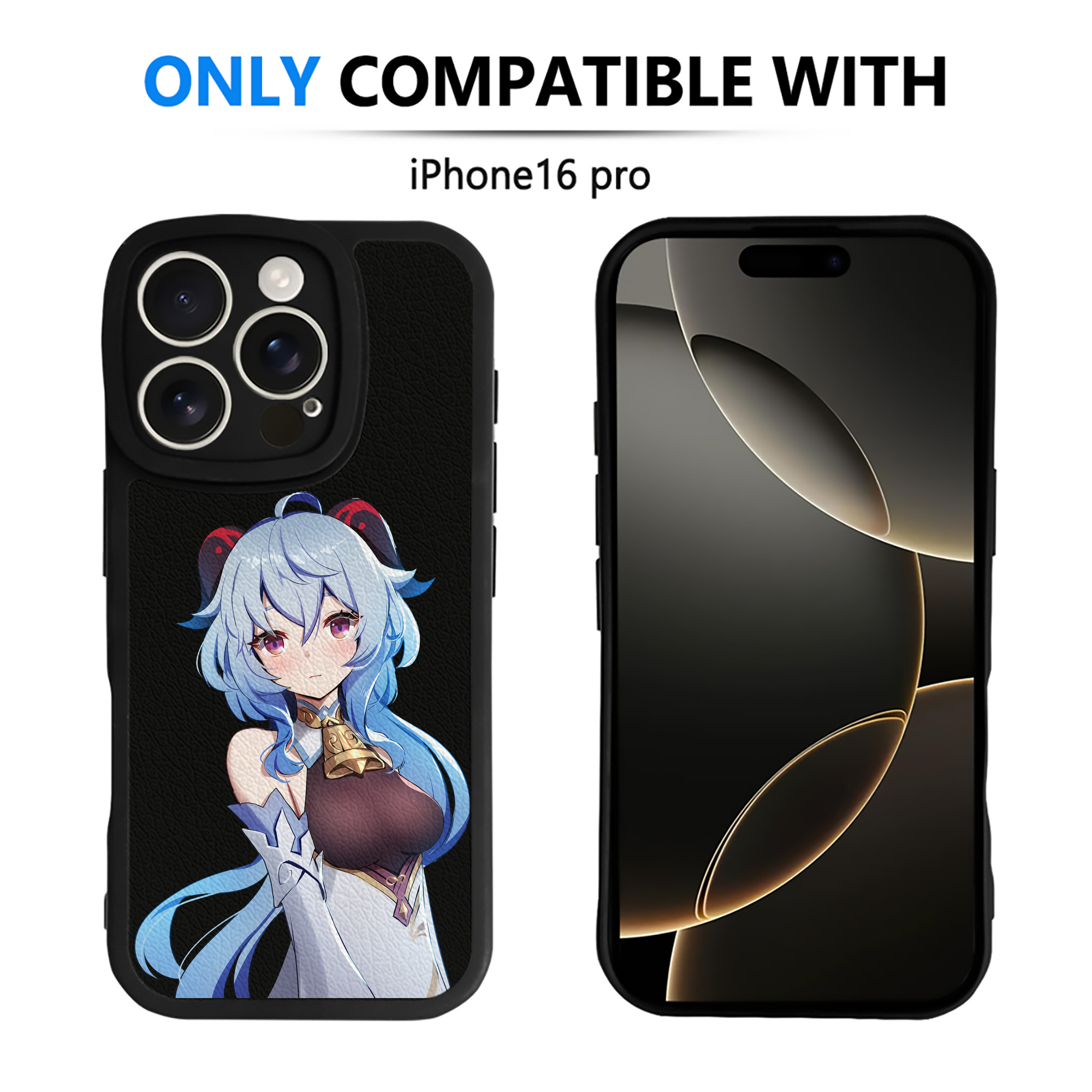 げんし神 甘雨 かんう genshin Ganyu 【iPhone 16シリーズ対応】シリコンスマホケース（レザー調） 材質：シリコン